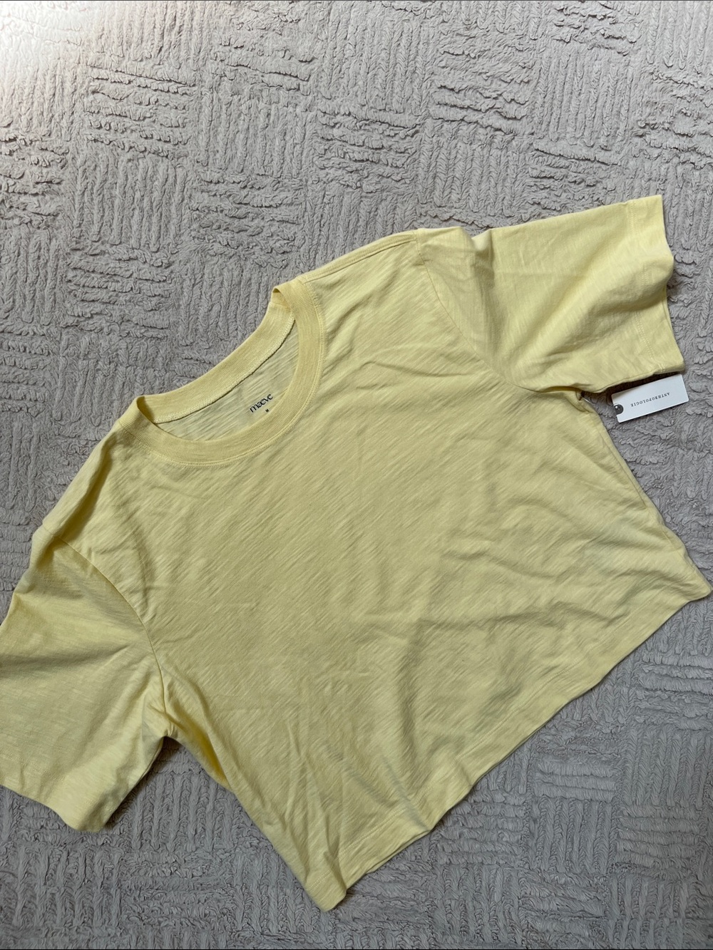 Maeve yellow Corey Crewneck boxy t-shirt, 100% cotton, Size Medium, NWT - Picture 4 of 16
